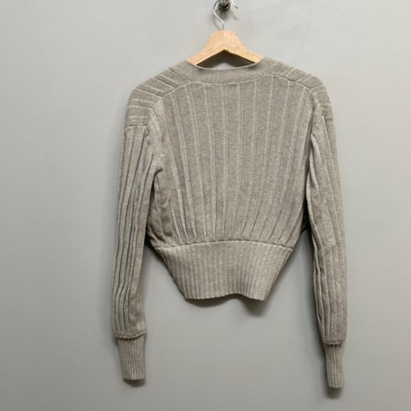 Aritzia Wilfred Grey Front Plunge (Thais) Cardigan Size S - Picture 7 of 9